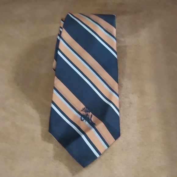 Countess Wara Capper & Capper Collab Striped Black Brown And Grey Repp Tie - Picture 6 of 6